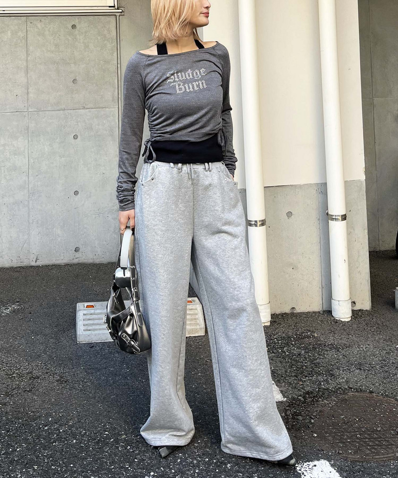 ラインストーンロゴアンサンブルトップス 詳細画像 グレー系 5