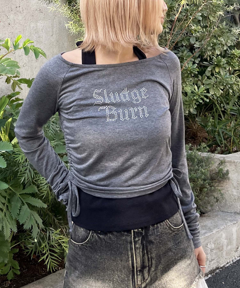 ラインストーンロゴアンサンブルトップス 詳細画像 グレー系 9