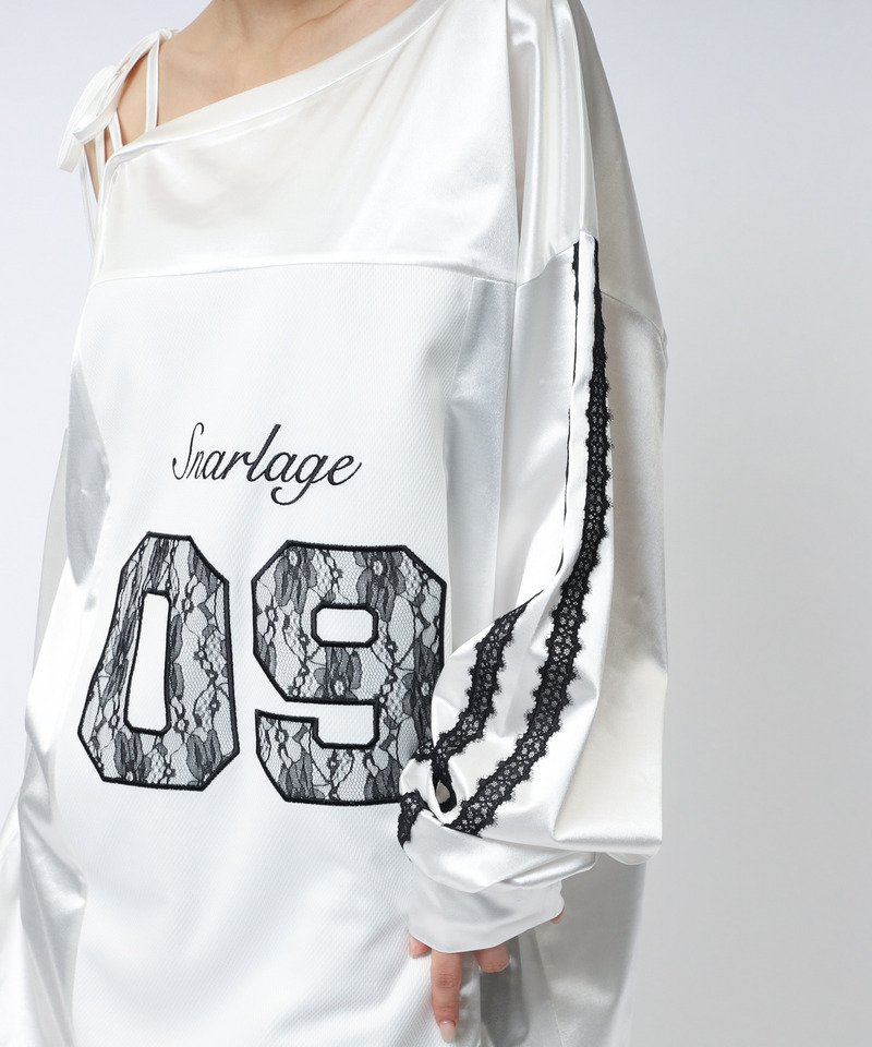 ワンショルダーナンバリングレーストップス 詳細画像 ホワイト 16