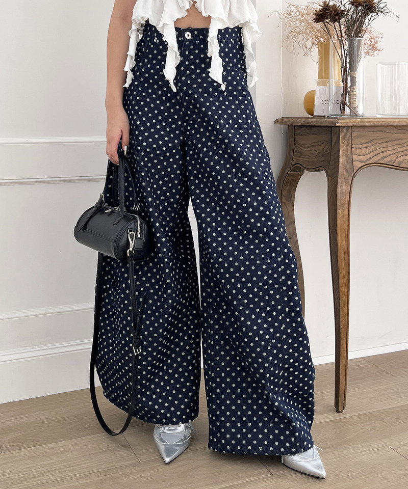 ドット柄バレルレッグパンツ 詳細画像 ドット 11