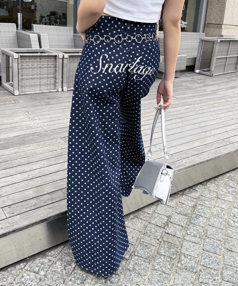 ドット柄バレルレッグパンツ 詳細画像 ドット 13