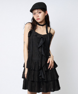 チョーカーティアードダメージワンピース