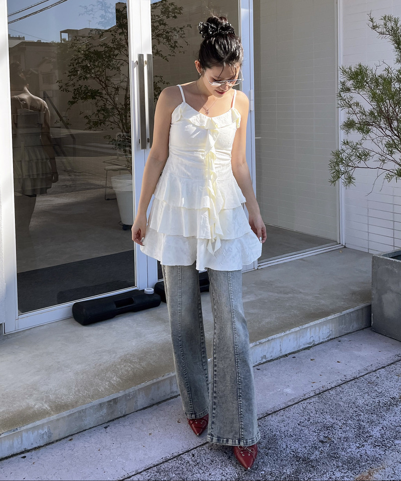 チョーカーティアードダメージワンピース 詳細画像 オフホワイト 12