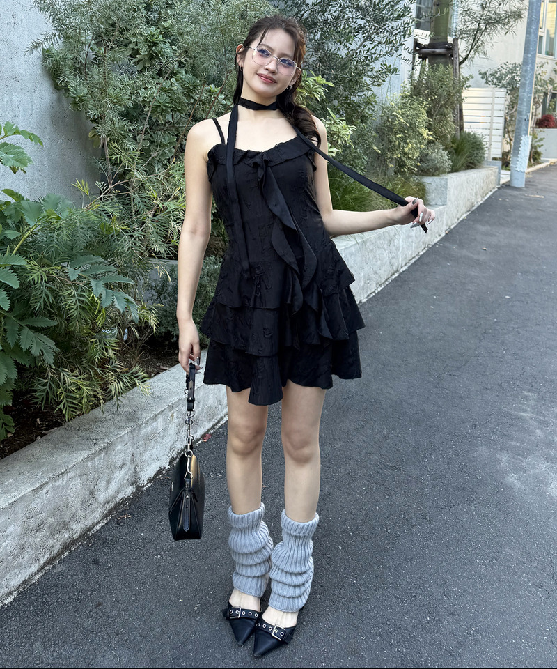 チョーカーティアードダメージワンピース 詳細画像 ブラック 6