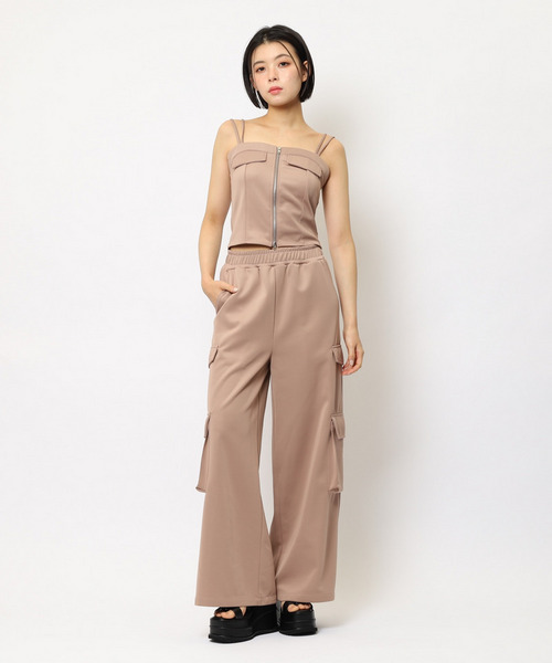 ダブルZIPキャミパンツセットアップ 詳細画像