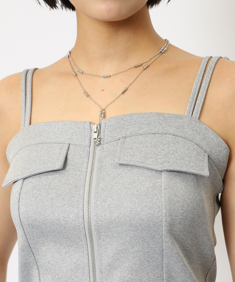 ダブルZIPキャミパンツセットアップ 詳細画像 グレー 12