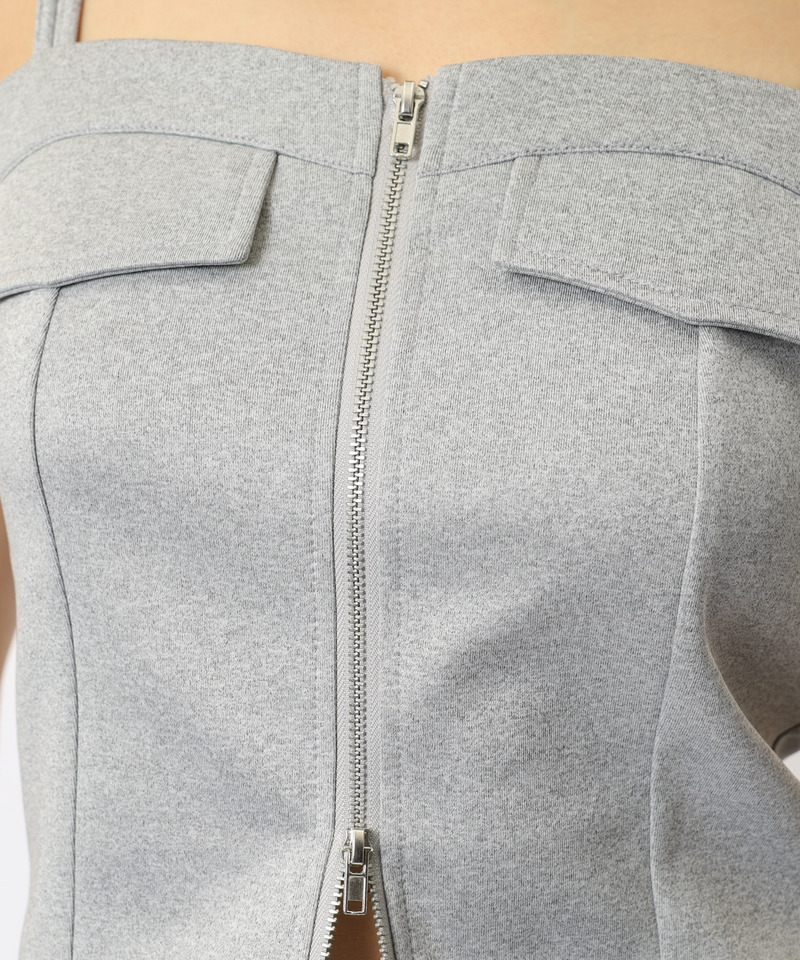 ダブルZIPキャミパンツセットアップ 詳細画像 グレー 13