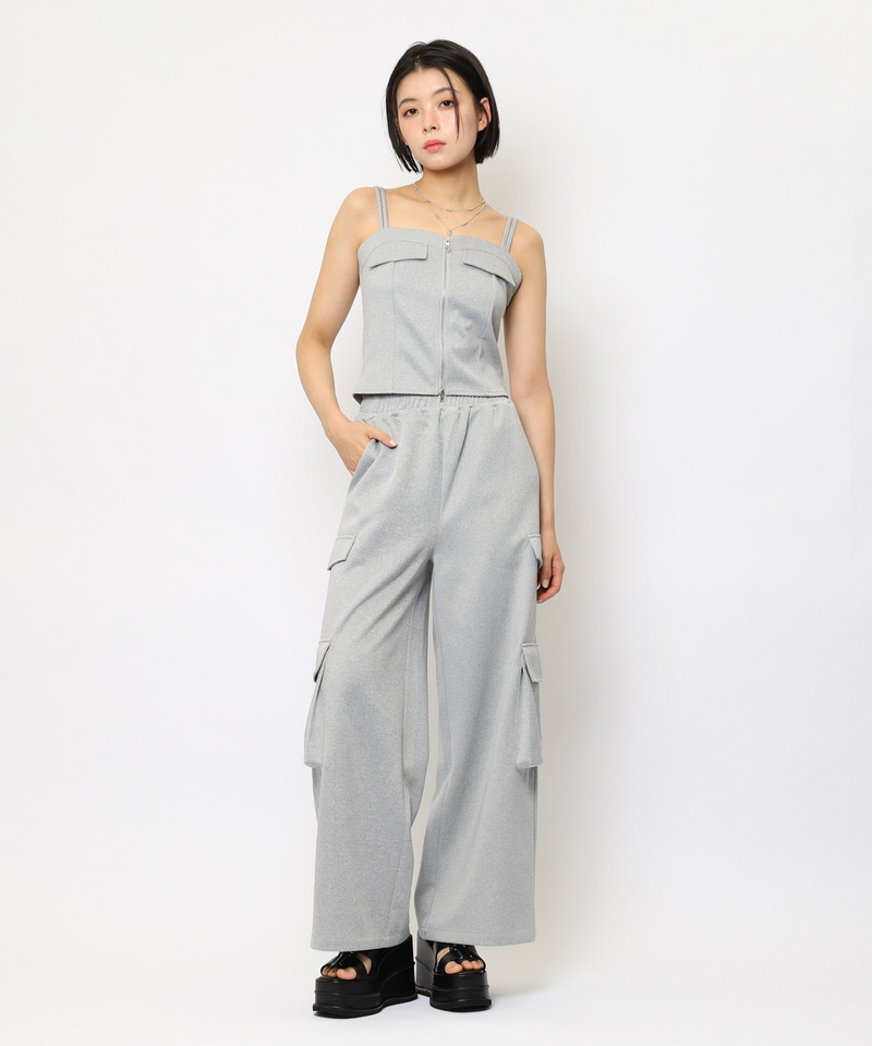 ダブルZIPキャミパンツセットアップ 詳細画像 グレー 8
