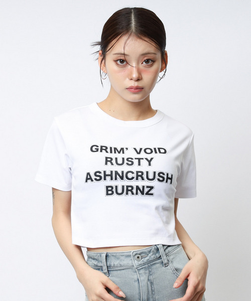 ラインストーンロゴミニTシャツ 詳細画像