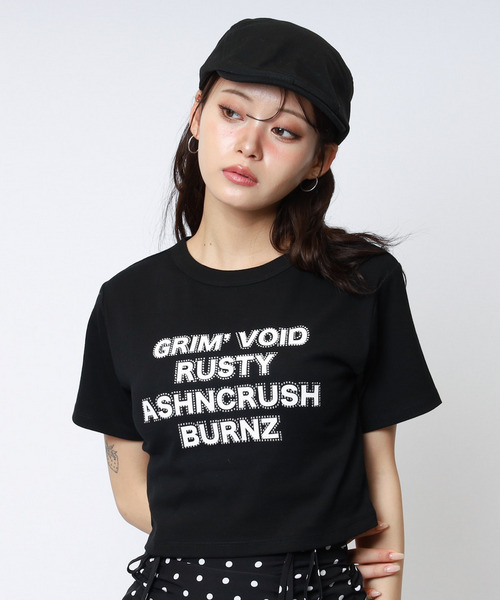 ラインストーンロゴミニTシャツ 詳細画像