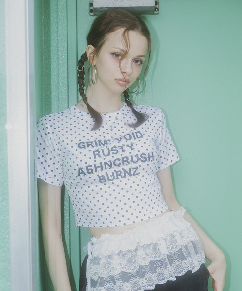 ラインストーンロゴミニTシャツ 詳細画像