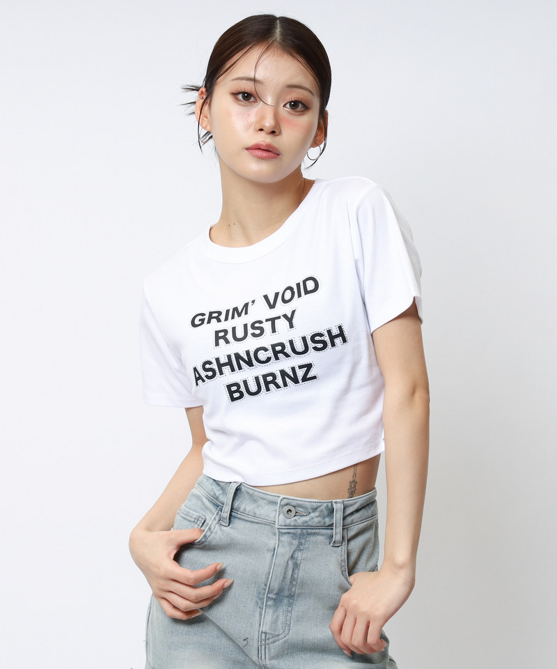 ラインストーンロゴミニTシャツ 詳細画像 ホワイト 2