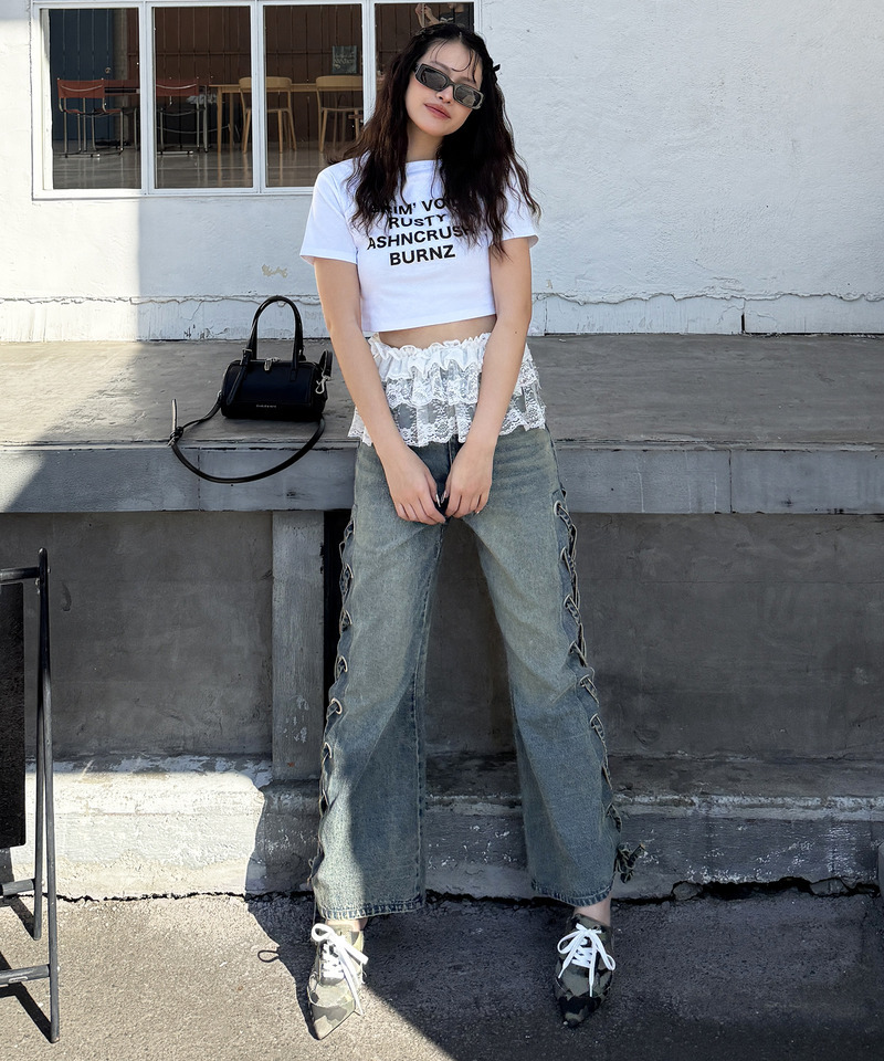 ラインストーンロゴミニTシャツ 詳細画像 ホワイト 6