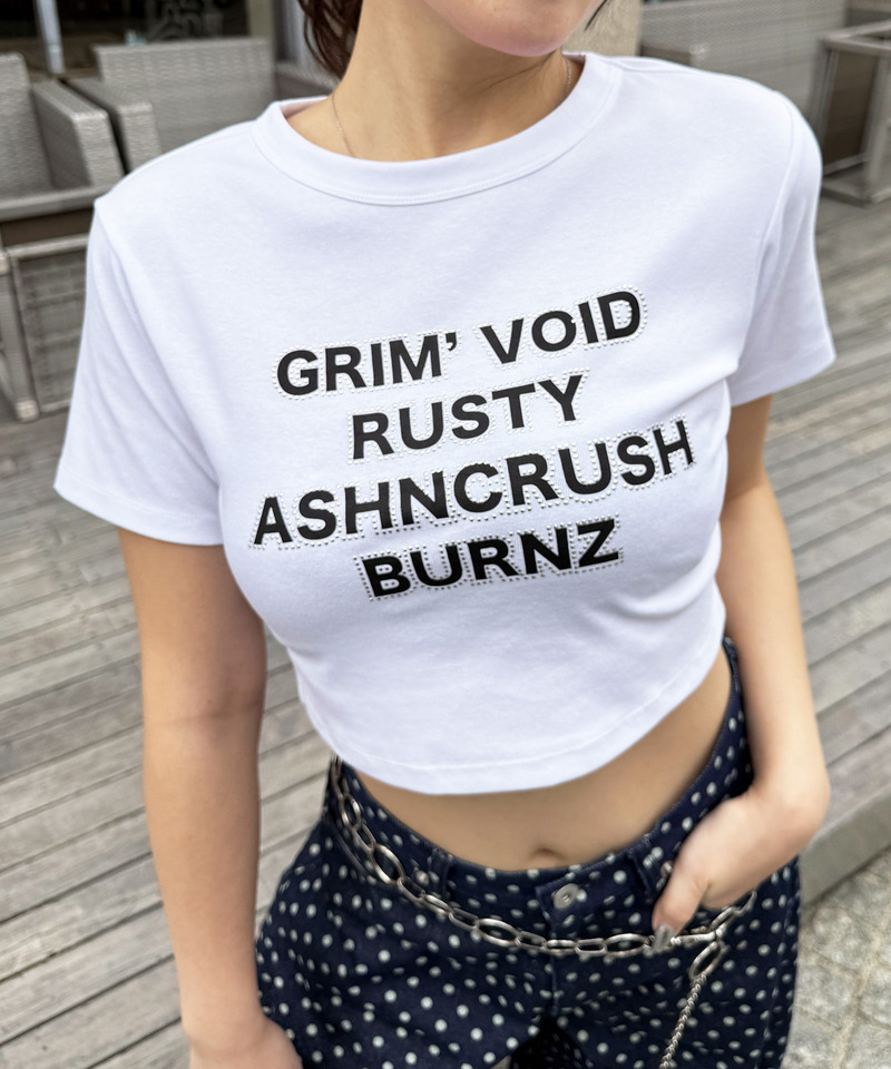 ラインストーンロゴミニTシャツ 詳細画像 ホワイト 8