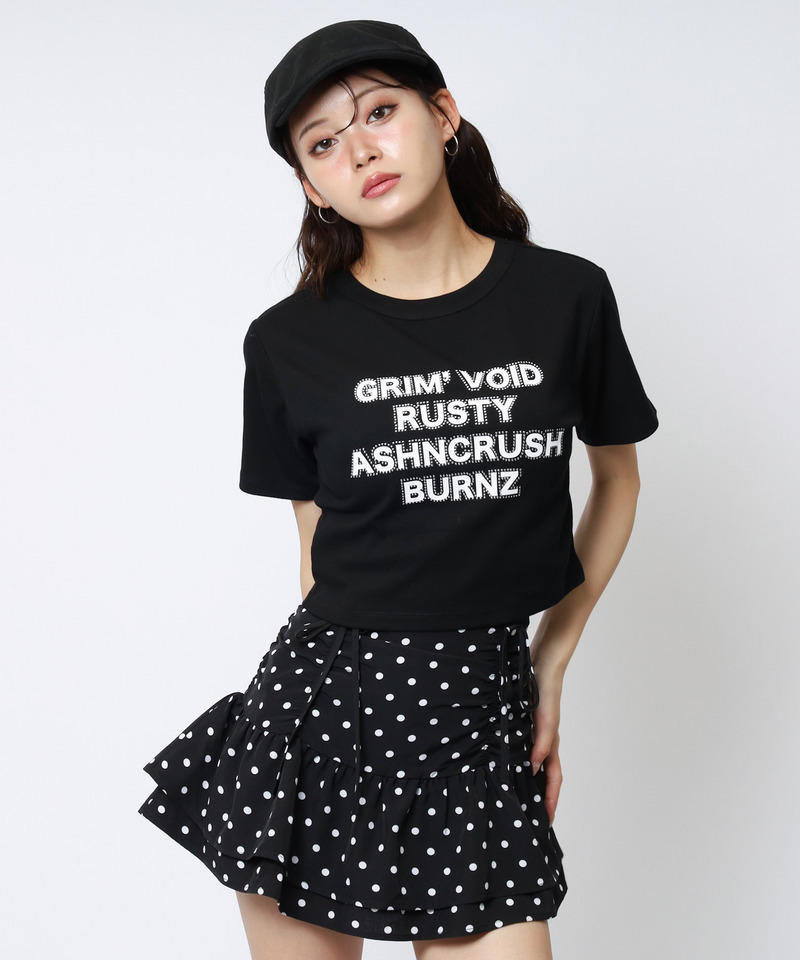 ラインストーンロゴミニTシャツ 詳細画像 ブラック 3