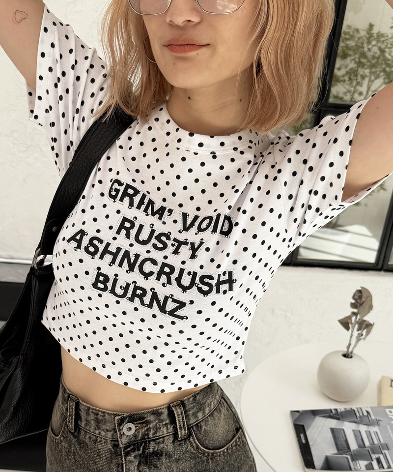 ラインストーンロゴミニTシャツ 詳細画像 ドット 12