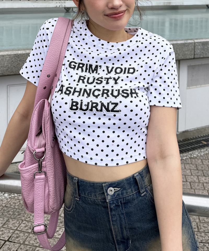ラインストーンロゴミニTシャツ 詳細画像 ドット 16