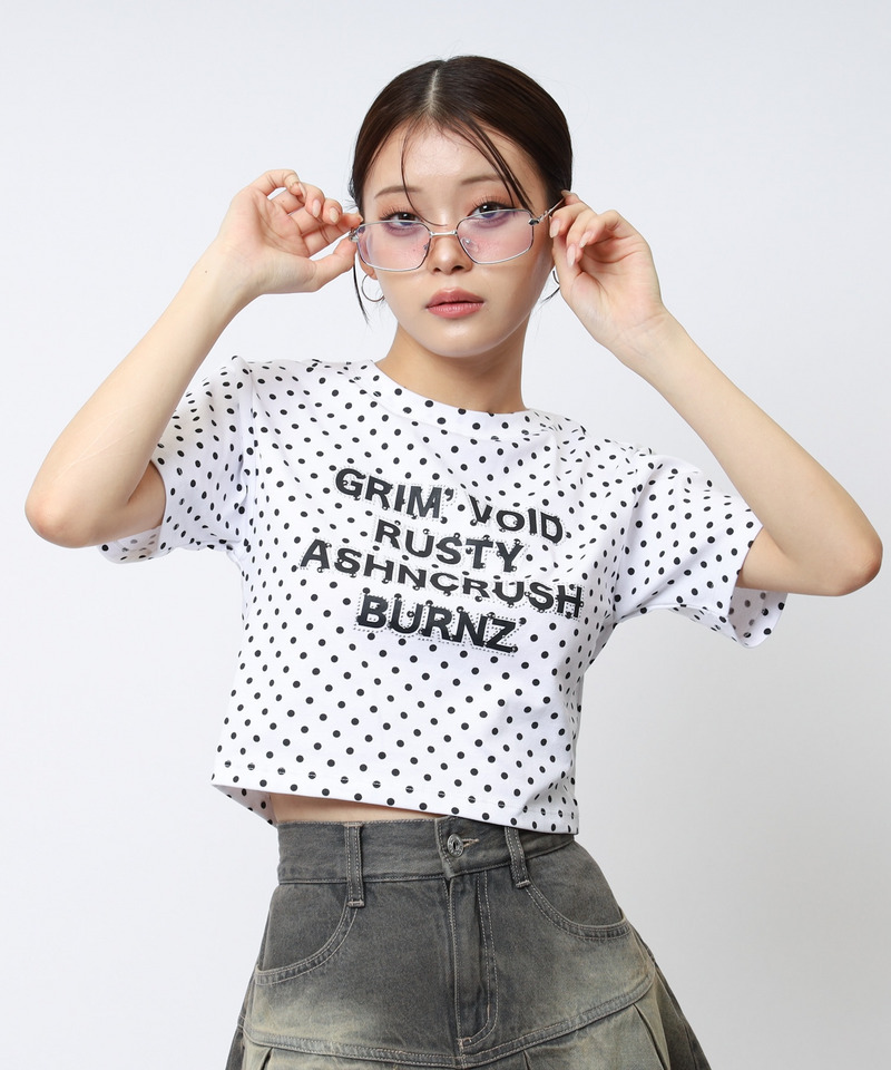 ラインストーンロゴミニTシャツ 詳細画像 ドット 5
