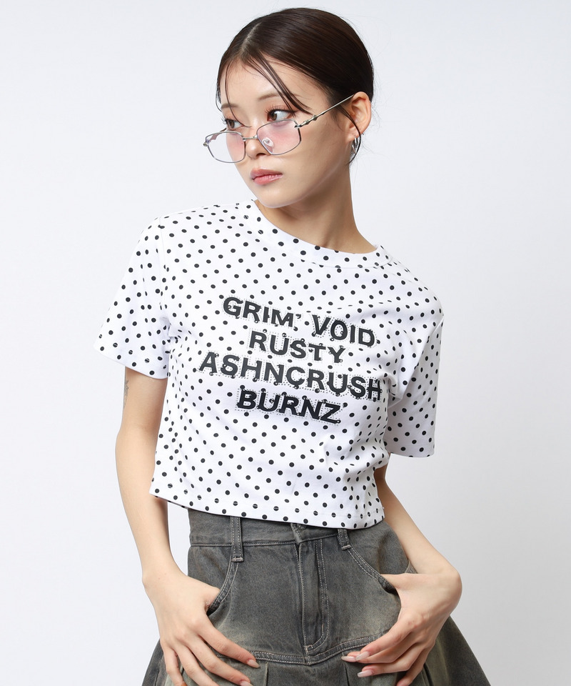 ラインストーンロゴミニTシャツ 詳細画像 ドット 6