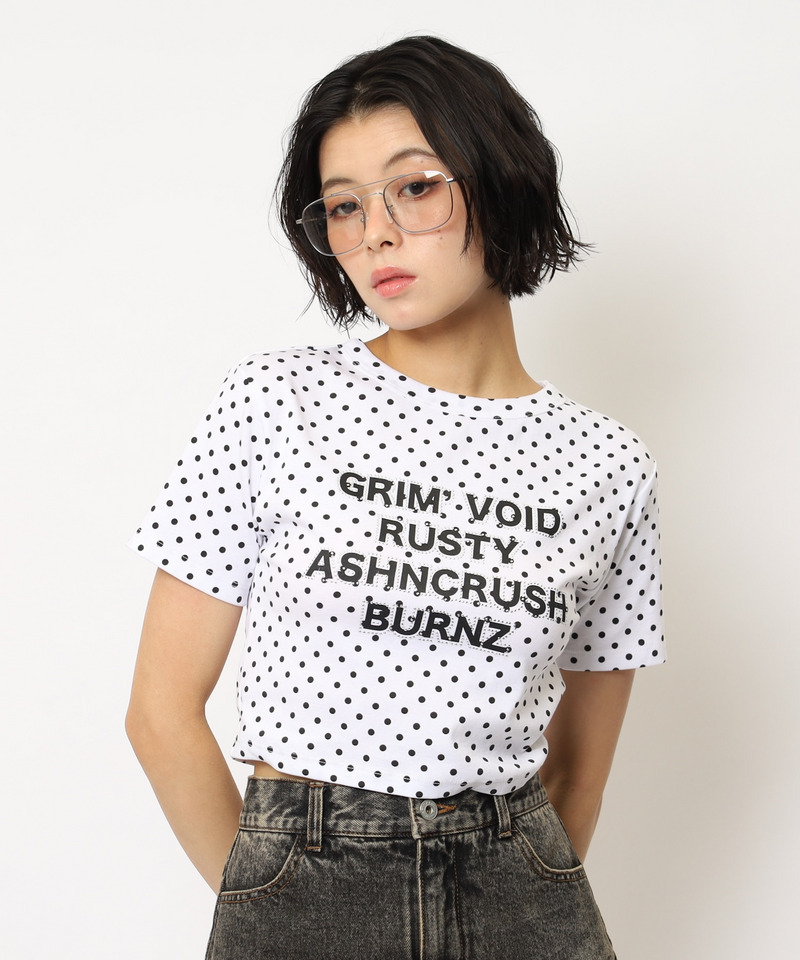 ラインストーンロゴミニTシャツ 詳細画像 ドット 9