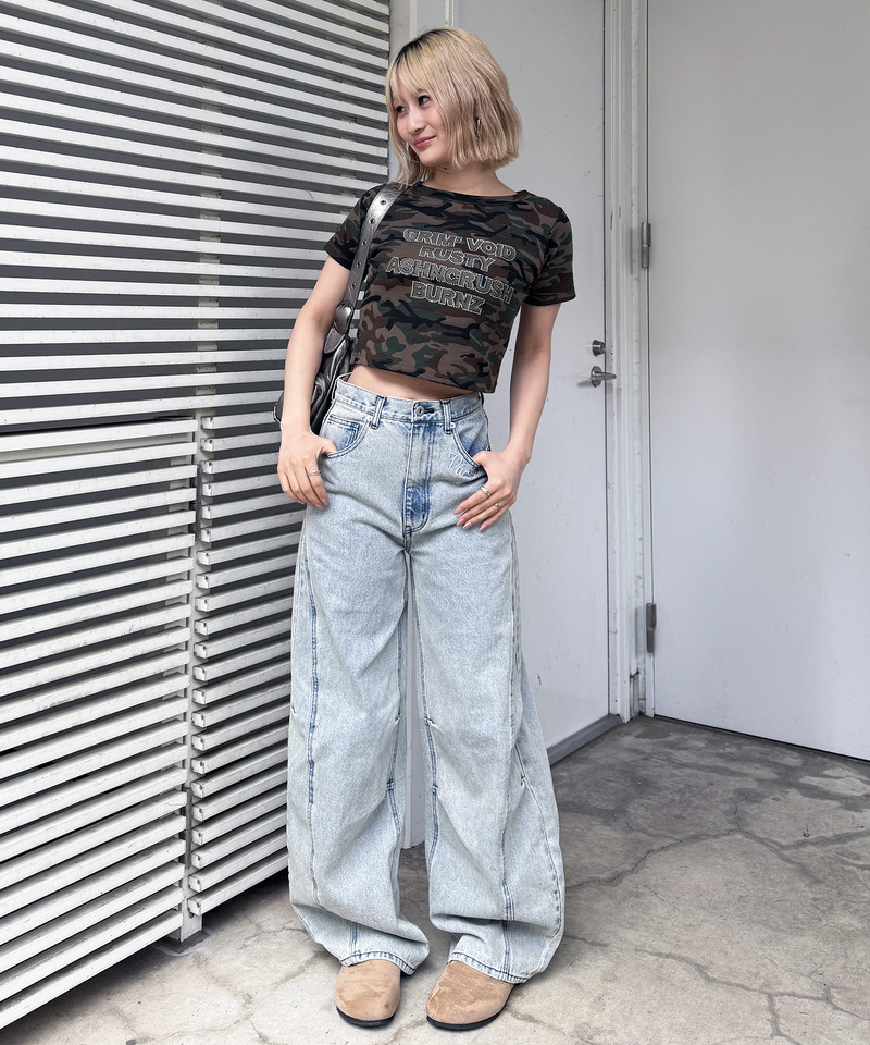 ラインストーンロゴミニTシャツ 詳細画像 カーキ系 12