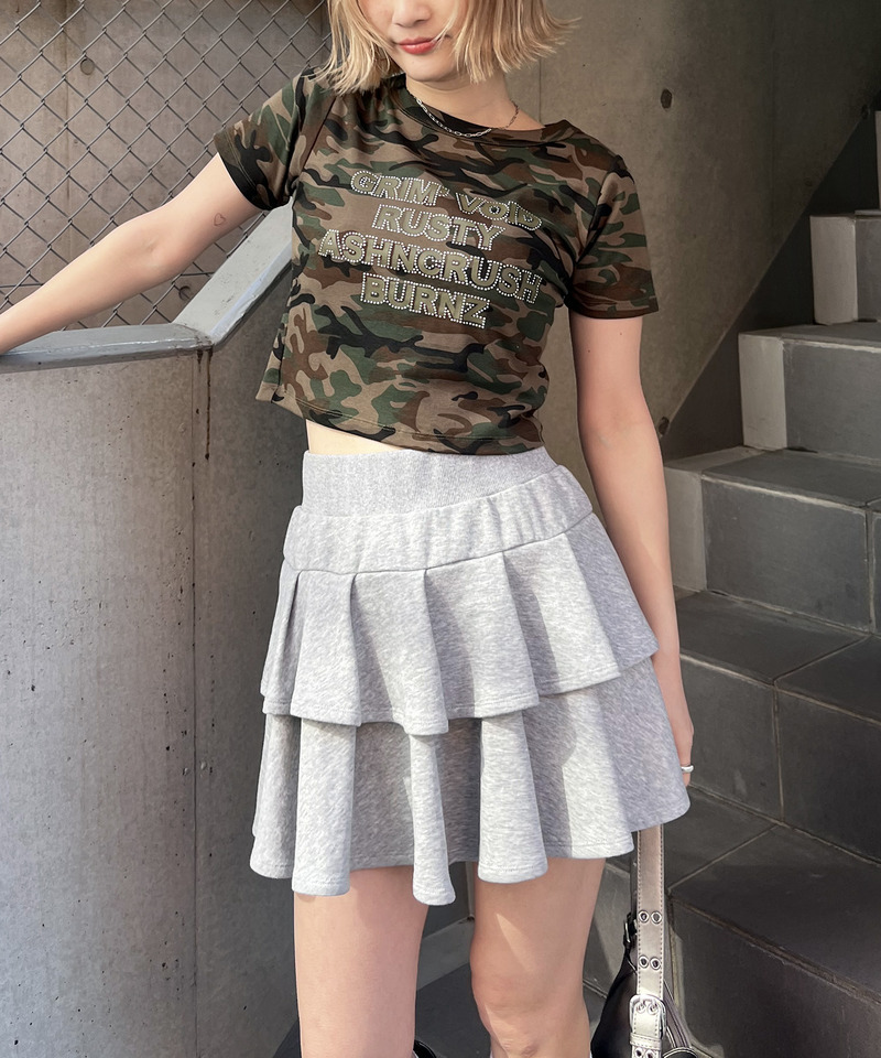 ラインストーンロゴミニTシャツ 詳細画像 カーキ系 7