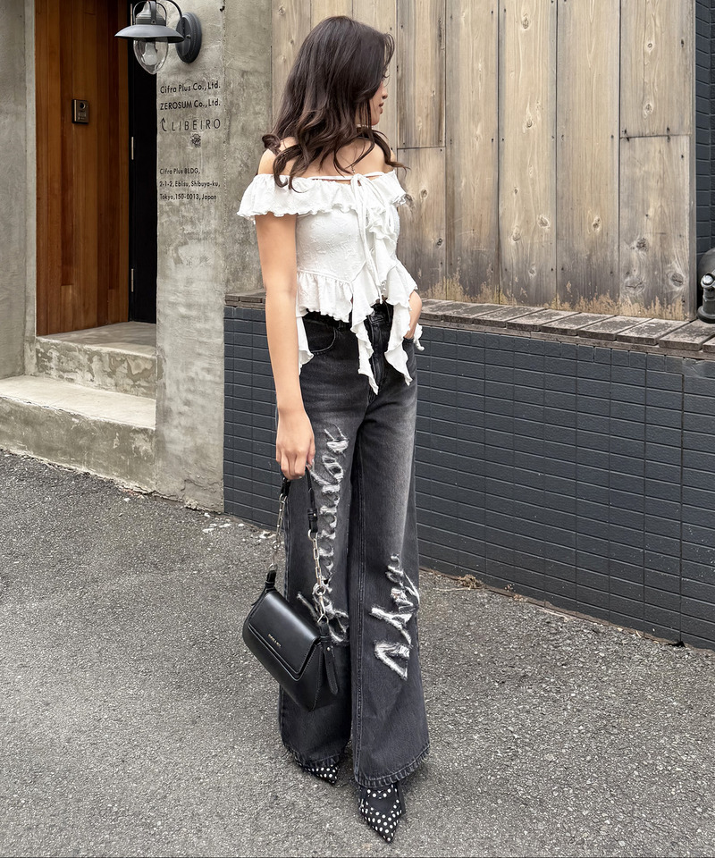 Mynaradox Avenデニムパンツ 詳細画像 ブラックデニム 2