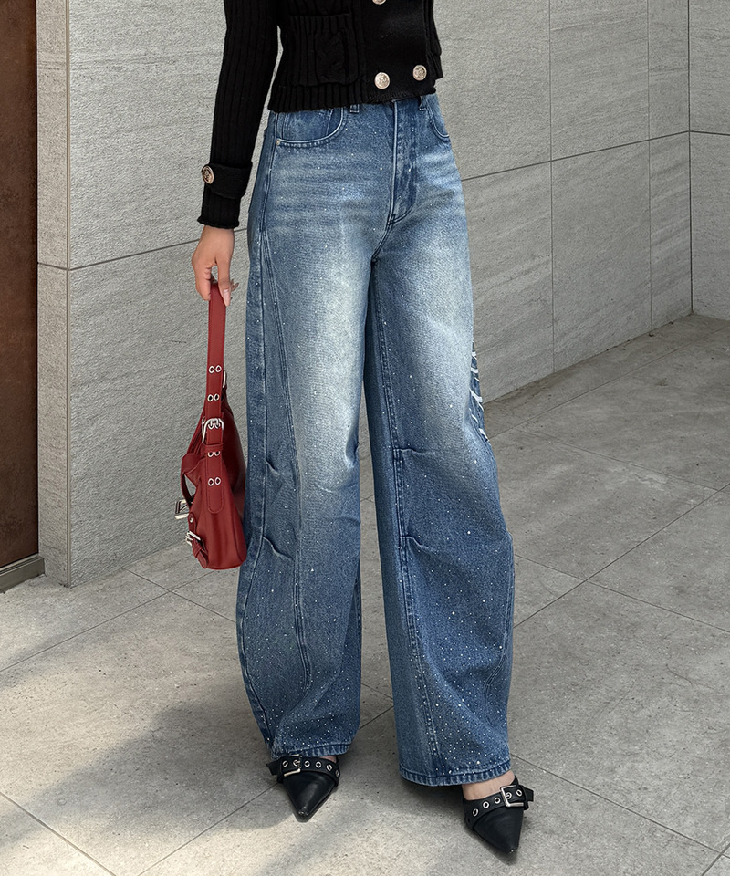 ラインストーンバレルレッグパンツ 詳細画像 ブリーチ 5