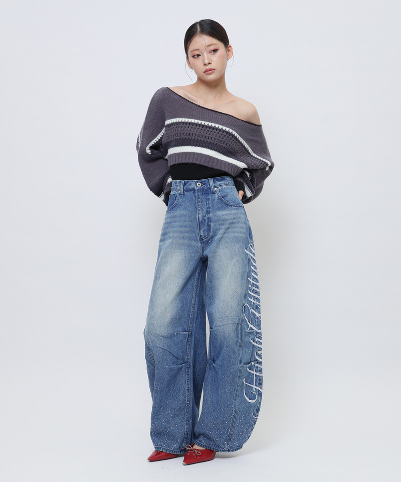 ラインストーンバレルレッグパンツ 詳細画像 ブリーチ 8