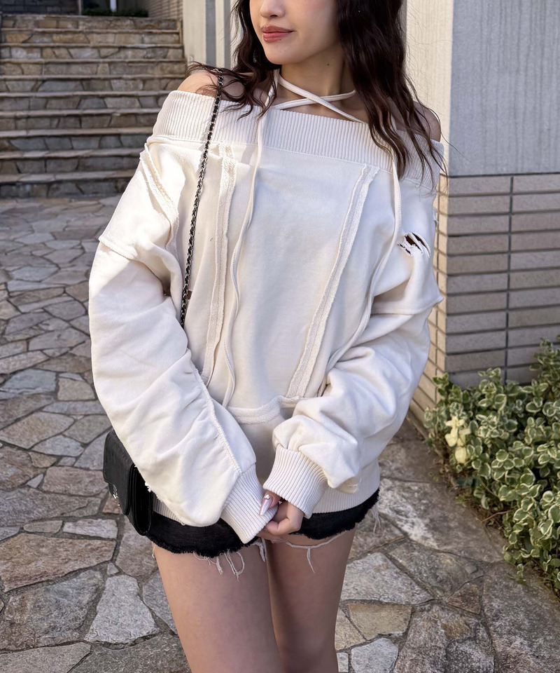 チョーカーピグメントオーバーチュニック 詳細画像 オフホワイト 2