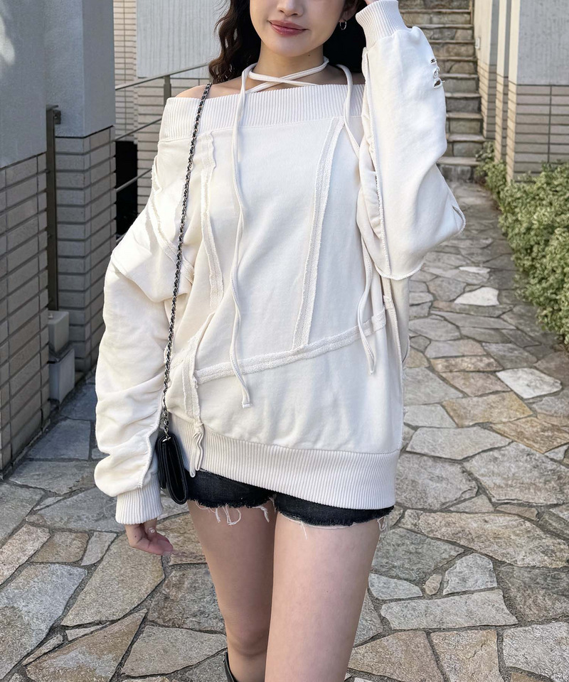 チョーカーピグメントオーバーチュニック 詳細画像 オフホワイト 4