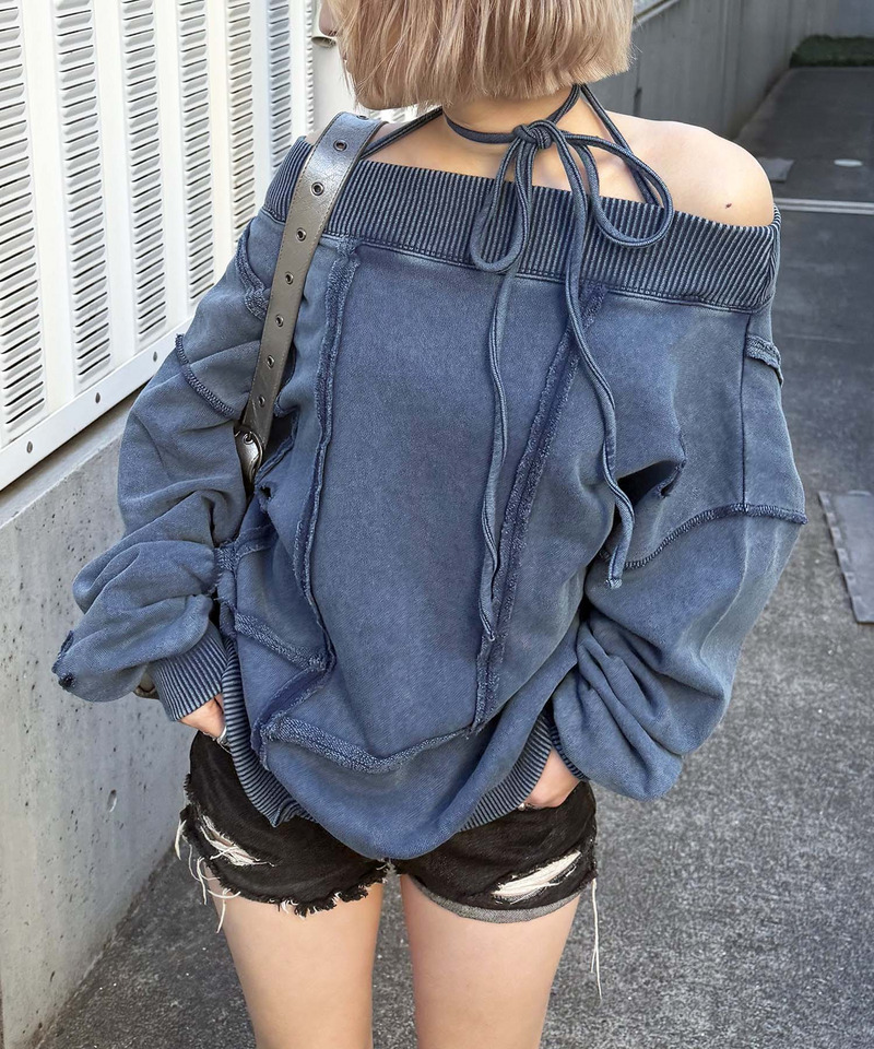 チョーカーピグメントオーバーチュニック 詳細画像 ブルー 1