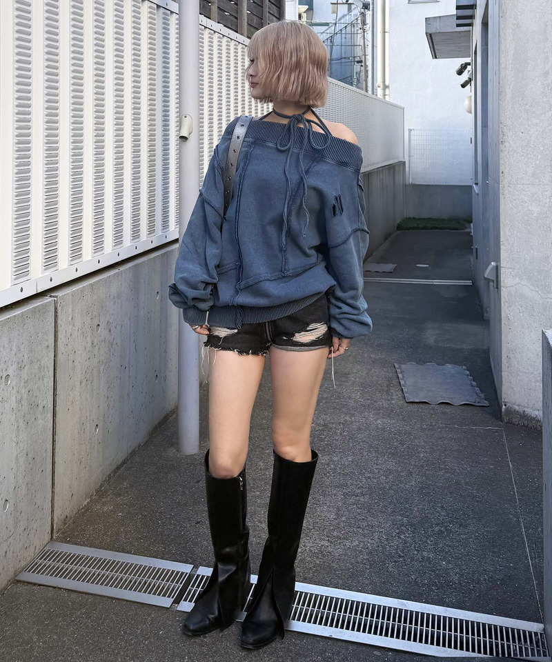 チョーカーピグメントオーバーチュニック 詳細画像 ブルー 3