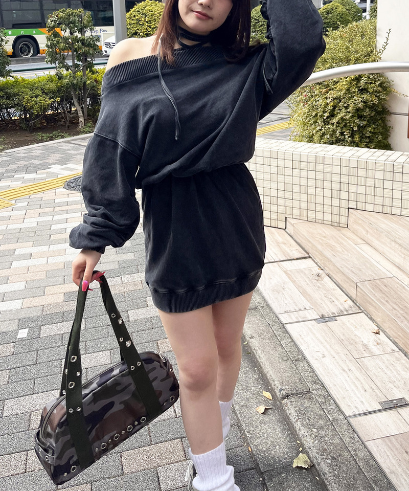 ピグメントオフショルワンピース 詳細画像 ブラック 2