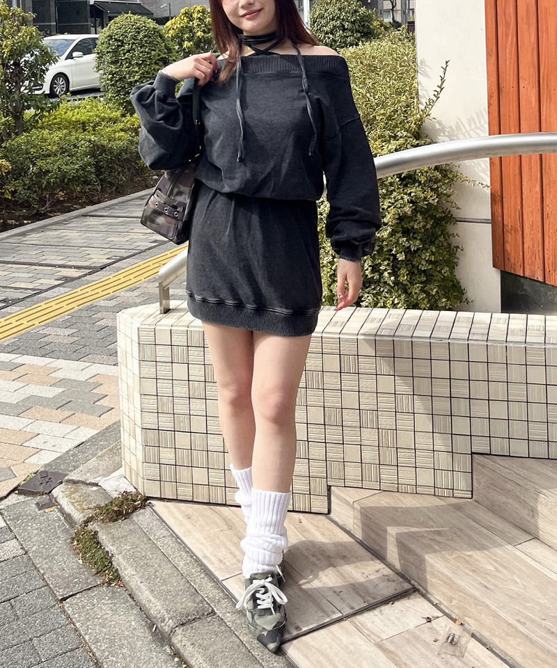 ピグメントオフショルワンピース 詳細画像 ブラック 3