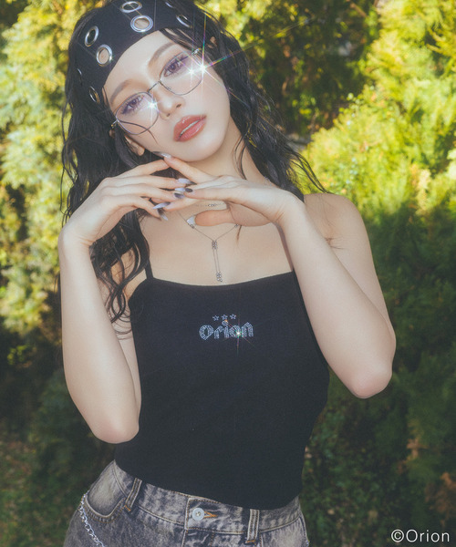 【Orion/オリオン】ラインストーンロゴパイルキャミソール 詳細画像