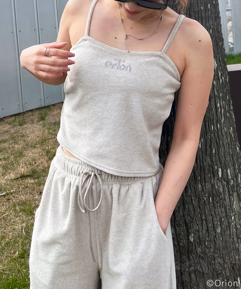 【Orion/オリオン】ラインストーンロゴパイルキャミソール 詳細画像 ベージュ 12