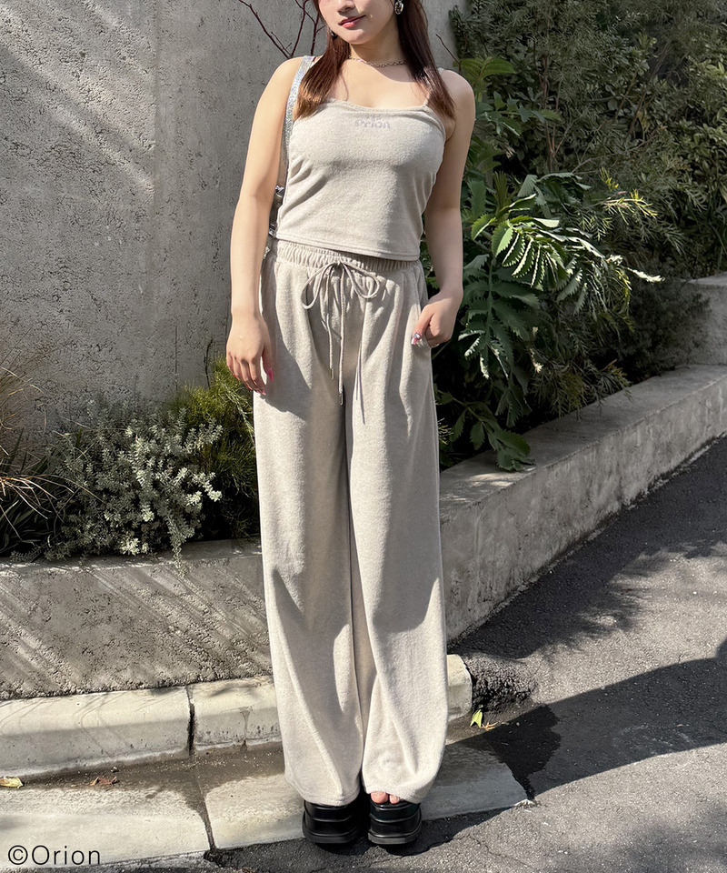 【Orion/オリオン】ラインストーンロゴパイルキャミソール 詳細画像 ベージュ 13