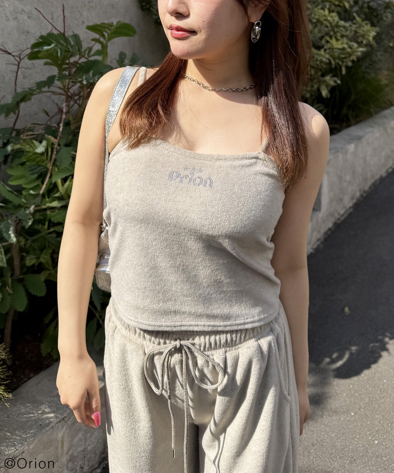 【Orion/オリオン】ラインストーンロゴパイルキャミソール 詳細画像 ベージュ 14
