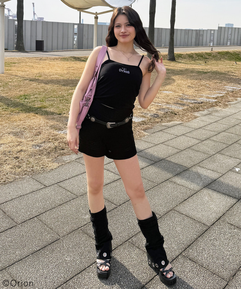 【Orion/オリオン】ラインストーンロゴパイルキャミソール 詳細画像 ブラック 11