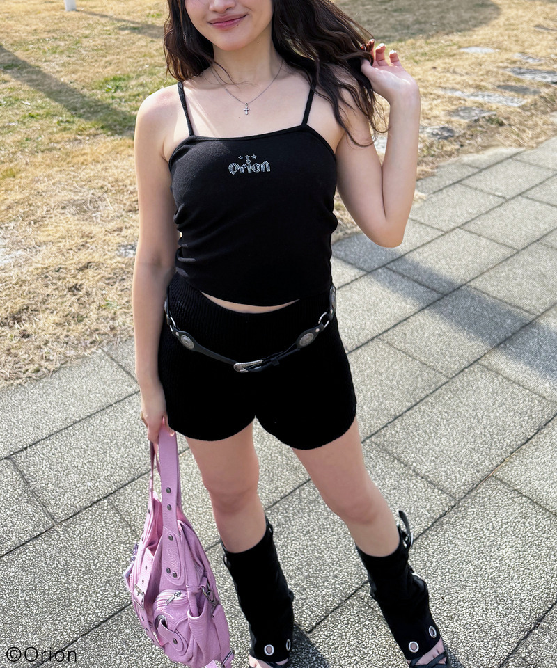 【Orion/オリオン】ラインストーンロゴパイルキャミソール 詳細画像 ブラック 13