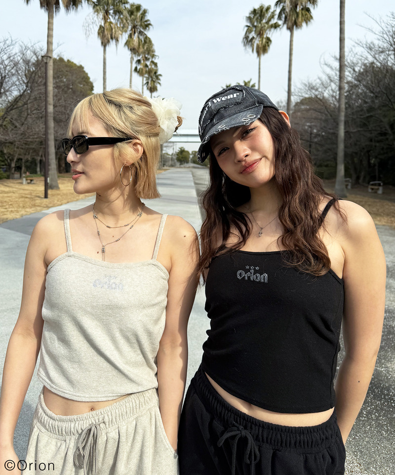 【Orion/オリオン】ラインストーンロゴパイルキャミソール 詳細画像 ブラック 14