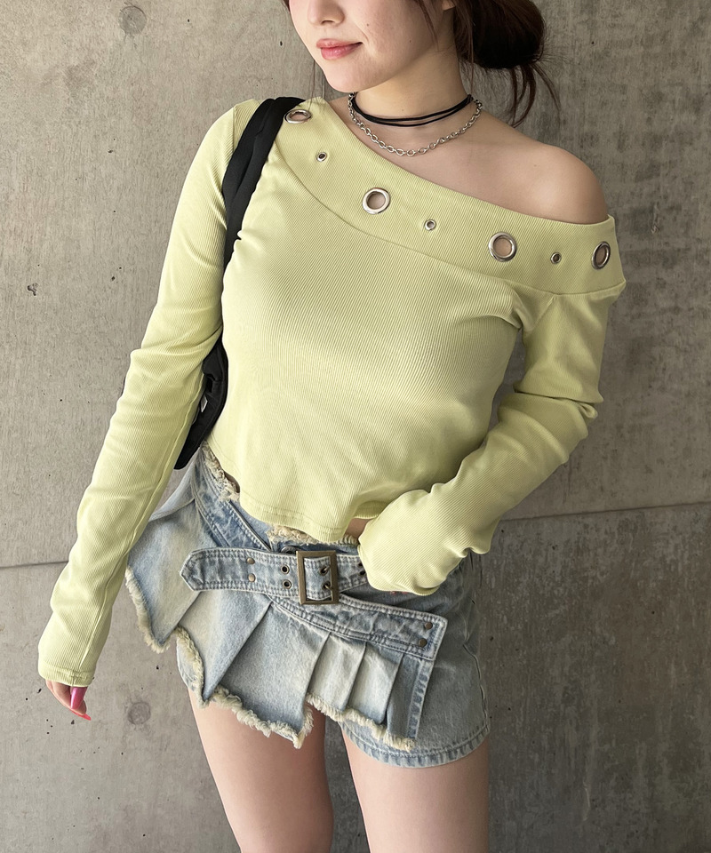 アイレットワンショルトップス 詳細画像 グリーン 1