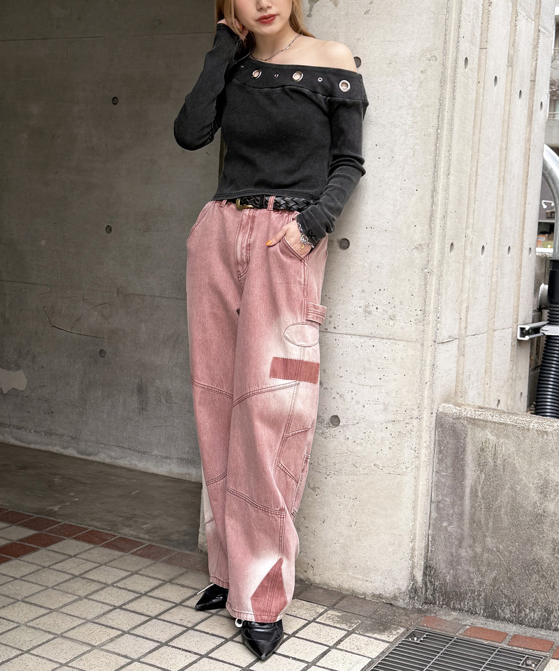 アイレットワンショルトップス 詳細画像 ブラック 3