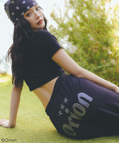 【Orion/オリオン】ラインストーンロゴパイルパンツ 詳細画像