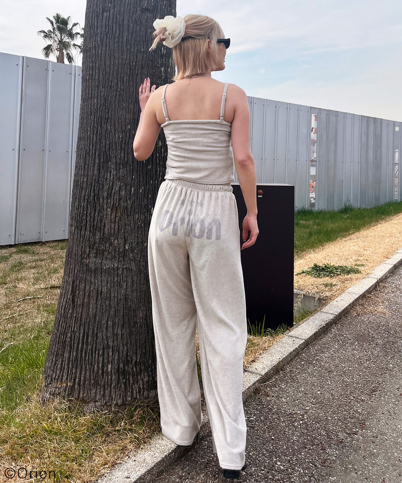 【Orion/オリオン】ラインストーンロゴパイルパンツ 詳細画像 ベージュ 9