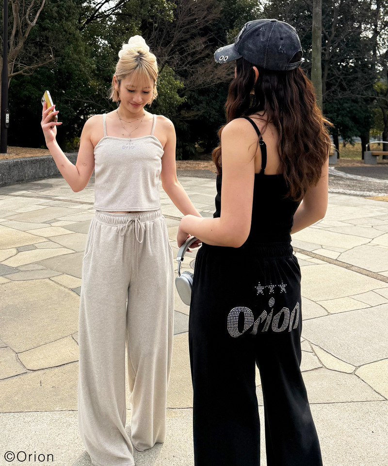 【Orion/オリオン】ラインストーンロゴパイルパンツ 詳細画像 ブラック 13