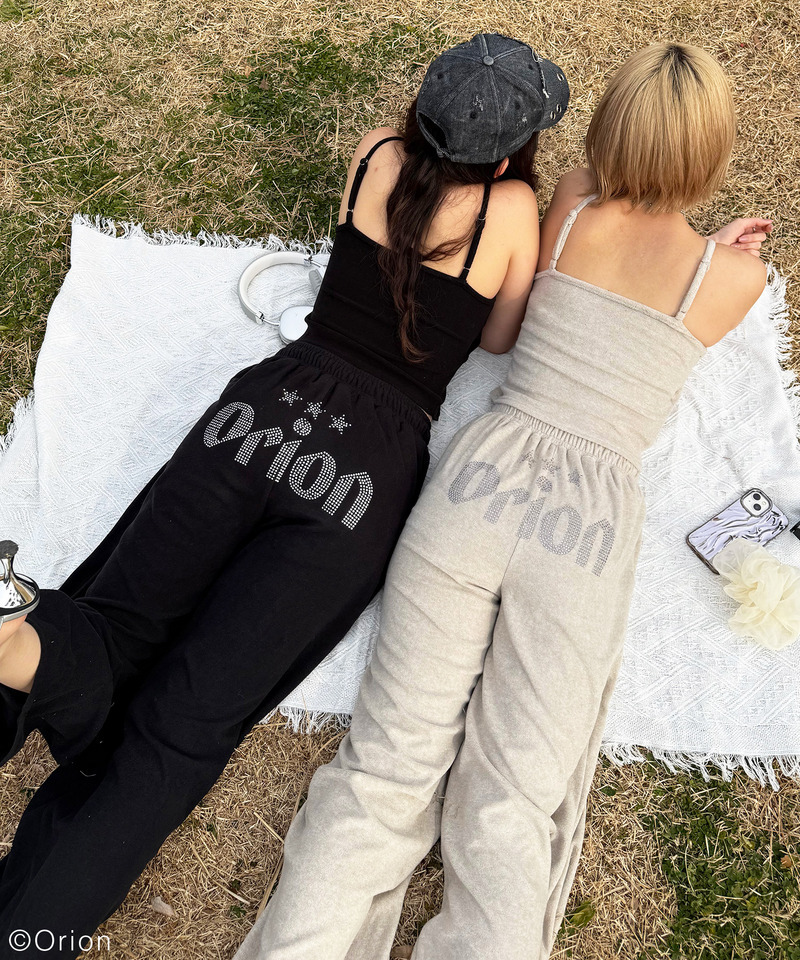 【Orion/オリオン】ラインストーンロゴパイルパンツ 詳細画像 ブラック 15