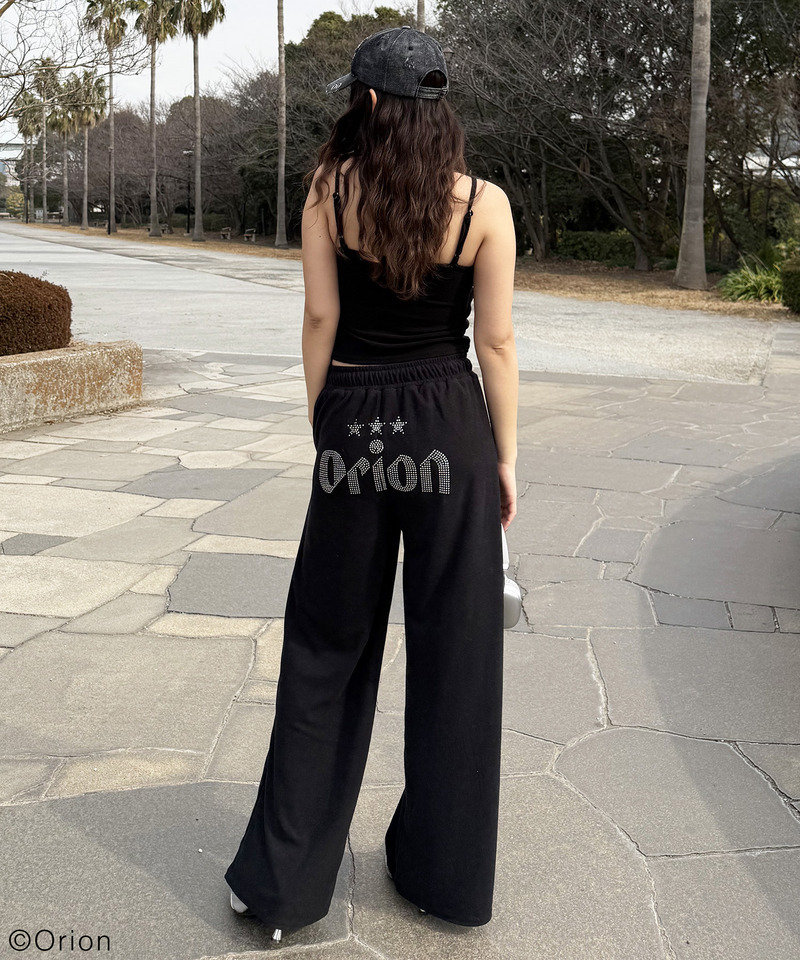 【Orion/オリオン】ラインストーンロゴパイルパンツ 詳細画像 ブラック 6