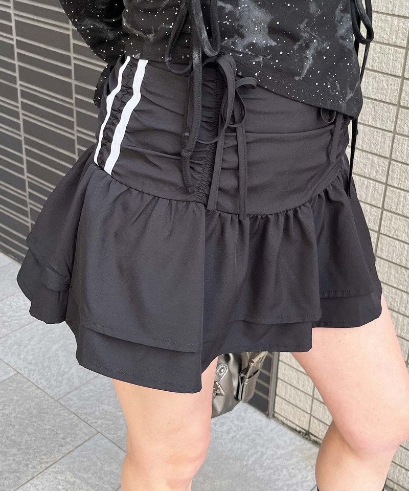 ドロストリボンティアードスカート 詳細画像 ブラック 6